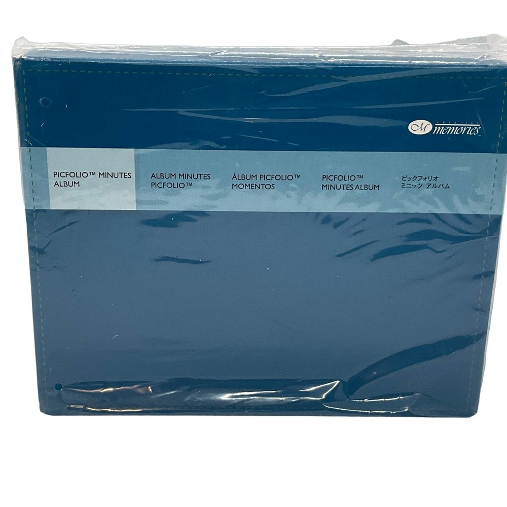 Creative Memories 5x7 Picfolio Aqua w/Green Stitching Minutes Album in Box